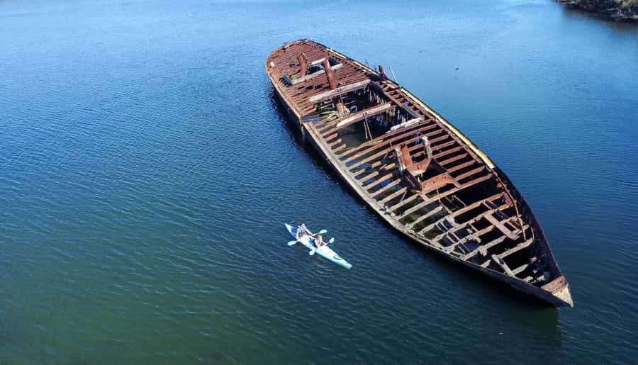 Adelaide: Dolphin Sanctuary Eco Kayaking Tour - The shipwreck section and its limits