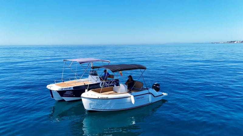 Benalmádena: license-Free Rent Boat for Dolphin Watching - Taking the controls at Puerto Marina