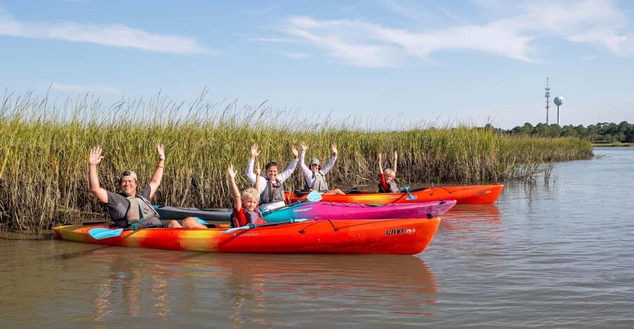 Charleston: Folly Beach Afternoon Kayak Dolphin Safari - Following the Folly River for two hours