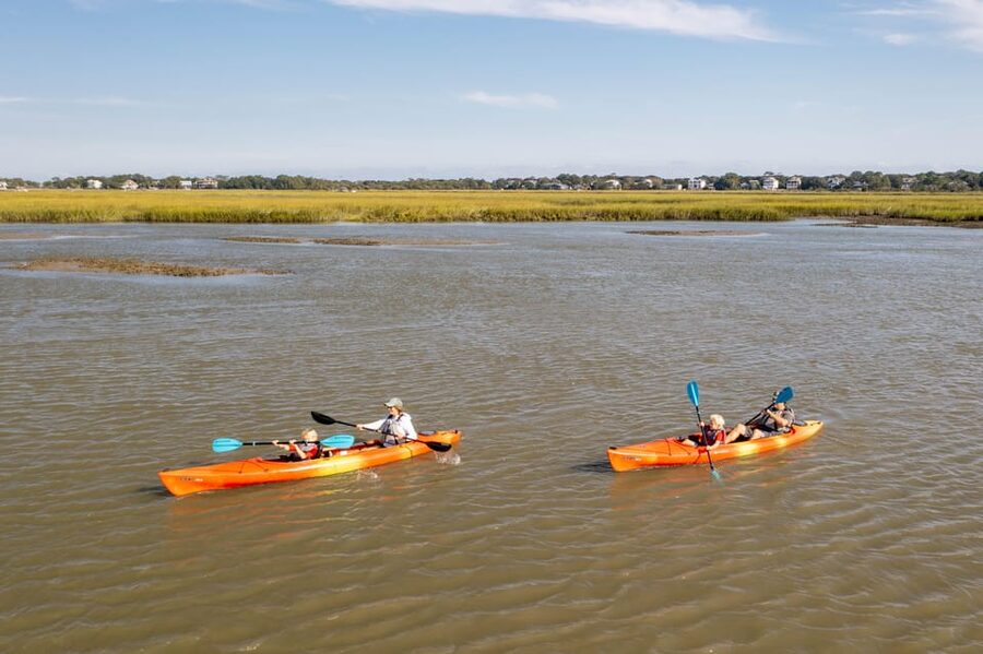 Charleston: Folly Beach Afternoon Kayak Dolphin Safari - Learning the strokes before heading out