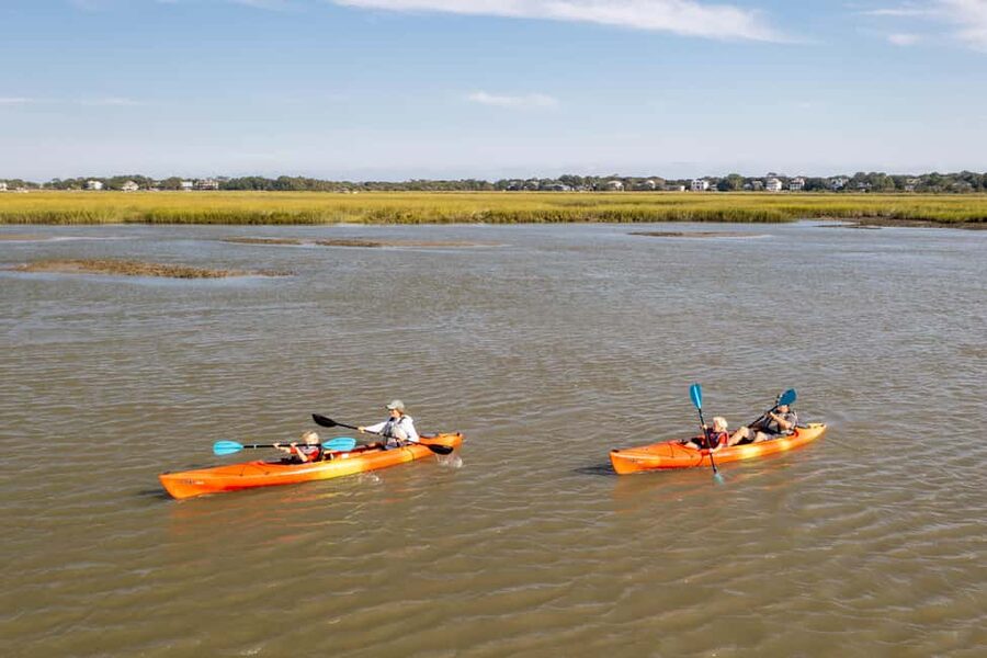 Charleston: Folly Beach Morning Kayak Dolphin Safari - What to bring for a wet, sunny outing