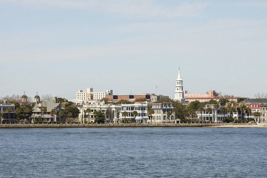 Charleston: Sightseeing Harbor Tour & Dolphin Watch - The Battery from a wide harbor view