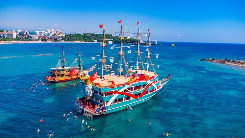 City Of Side: Dolphin Island Boat or Side Boat Tour Options - Grilled chicken lunch, with extras sold onboard