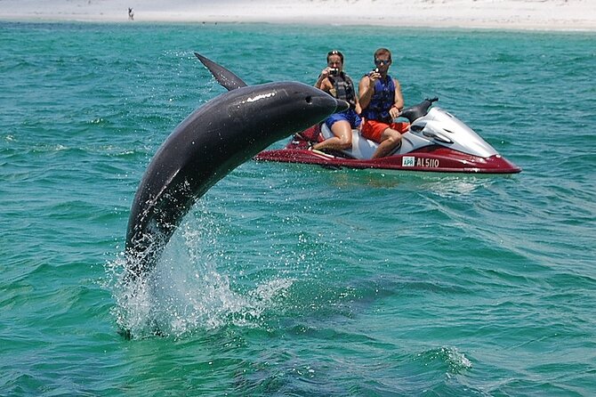 Crab Island Dolphin Jet Ski Adventure - Leaving Fort Walton Beach on a two-seat Yamaha