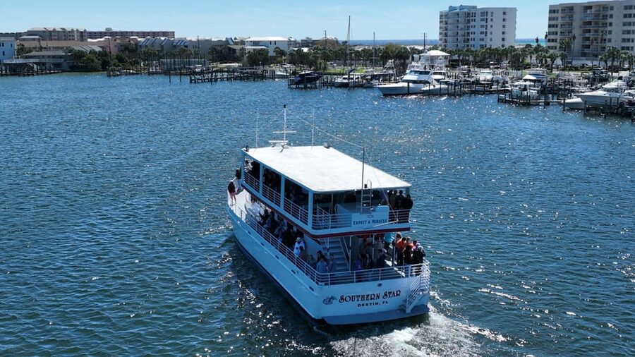 Destin: Sunset Dolphin Cruise - Searching for dolphins in their natural home