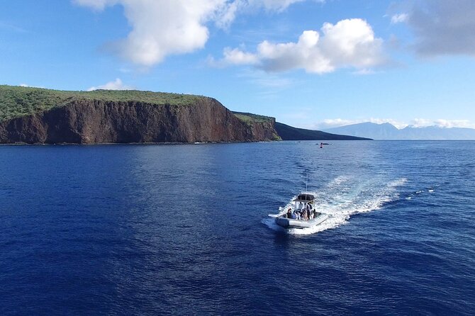 Eco-Raft Tour: Maui-Lanai Snorkel / Dolphin Watch (Semi-Private) - Leaving Lahaina for Lanai’s sea cliffs