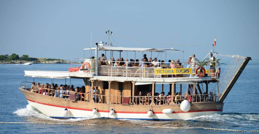 From Poreč: Evening Dolphin Cruise with Welcome Drink - Views toward Rovinj and the Istrian coast