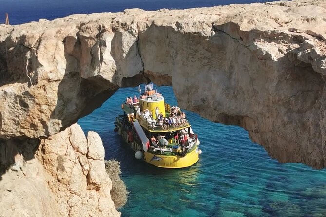 Glass Bottom Boat Dolphin Cruise to Blue Lagoon and Turtle Cove - Cape Greco and the coast shaped by waves