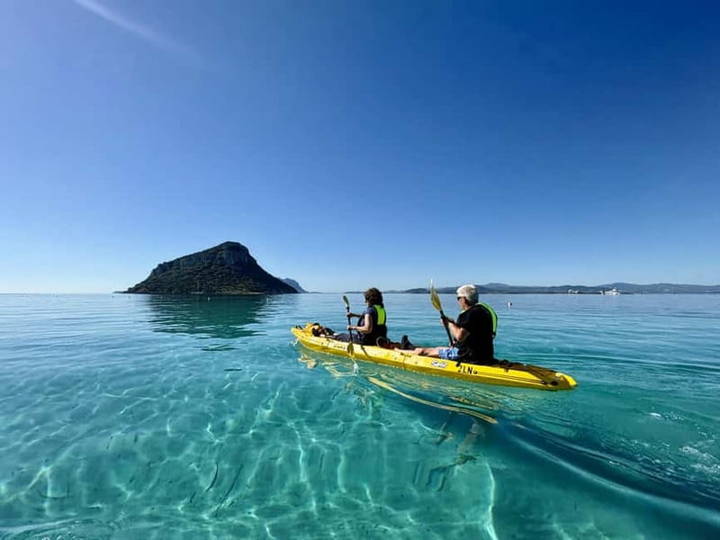 Golfo Aranci:Small group, german guided Kayak tour&Dolphins - Figarolo brings the food stop