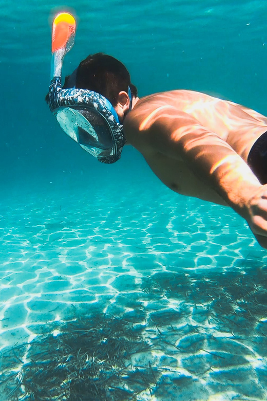 Golfo Aranci: Sunset Dolphin Kayak Tour with Aperitif - The snorkeling stop in clear coastal water