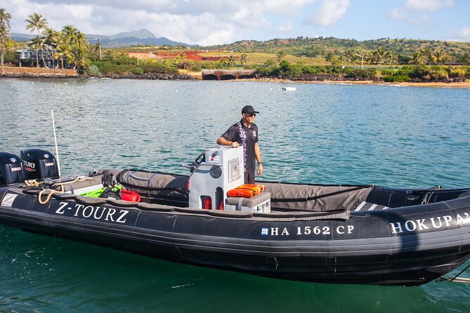 Kauai's South Side Whale and Dolphin Zodiac Boat Adventure - The run toward Spouting Horn