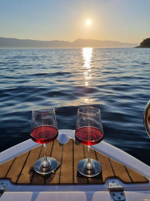 Krk: Sunset Boat Tour with wine, high chance of dolphins - Wine, snacks, and the small-group mood