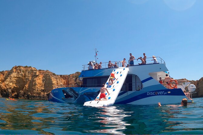 Lagos: Dolphins & Benagil Caves – Catamaran - Dolphins first, then the Algarve coast