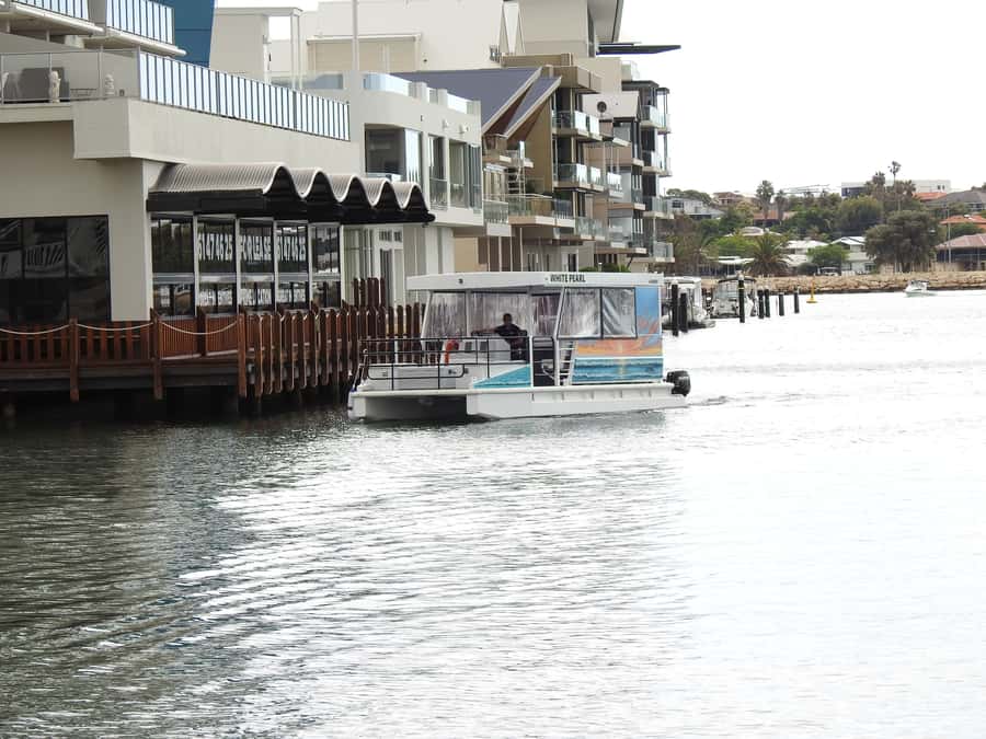 Mandurah: Sightseeing Dolphin Cruise with Tour Guide - Boarding the White Pearl at Blue Manna