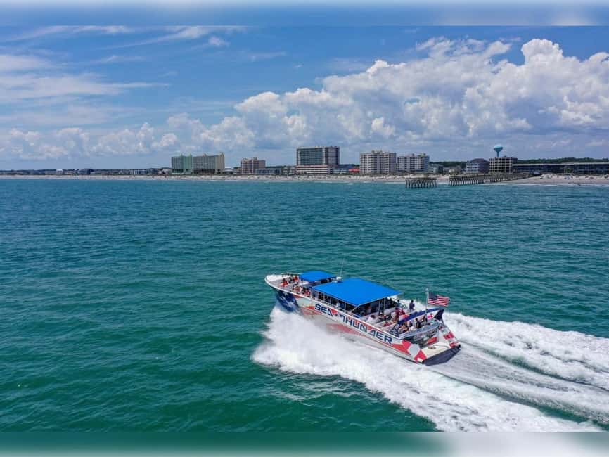 Myrtle Beach: Dolphin Cruise on the Sea Thunder - Passing the islands and jetty