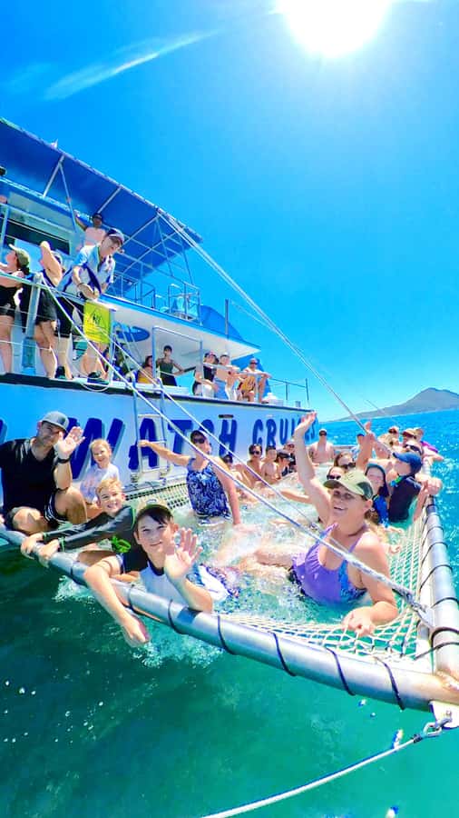Port Stephens: Dolphin Watch Cruise with Swimming and Slides - The boom net, slide, and spa
