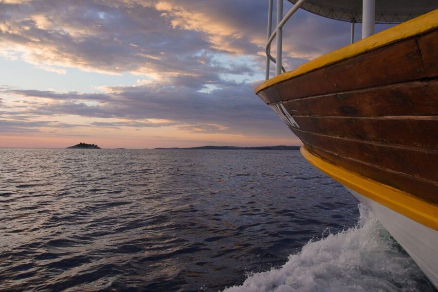 Rovinj: Sunset Boat Trip with Dolphin Watching - Rovinj Island and the first island views