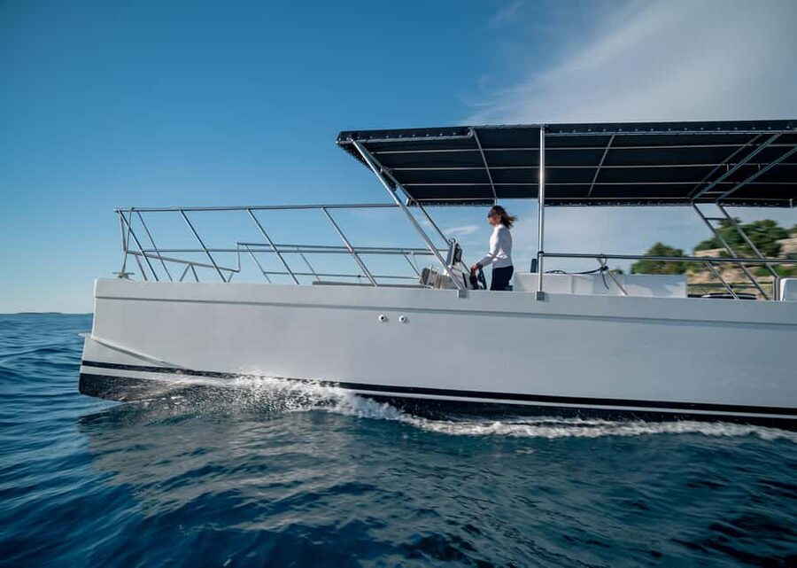 Rovinj: Sunset & dolphin group tours with Catamaran - Meeting the Bikini catamaran at ACI marina