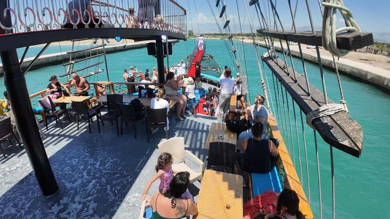 Side: Dolphin Boat Tour With Lunch Foam party Swimming - From Side hotels to the Manavgat River