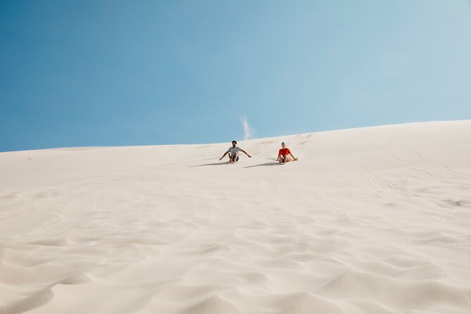 Small Group Port Stephens + Dolphins + 4WD/sandboarding ex Sydney - Sandboarding at Stockton Beach