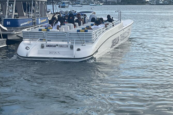 Thriller Speedboat Dolphin Tours in Destin Florida - HarborWalk Village on the way back